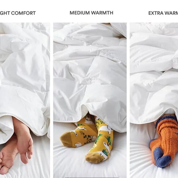 The Company Store LaCrosse Down Light Warmth Comforter, Twin in Navy Blue. New! - Picture 11 of 16